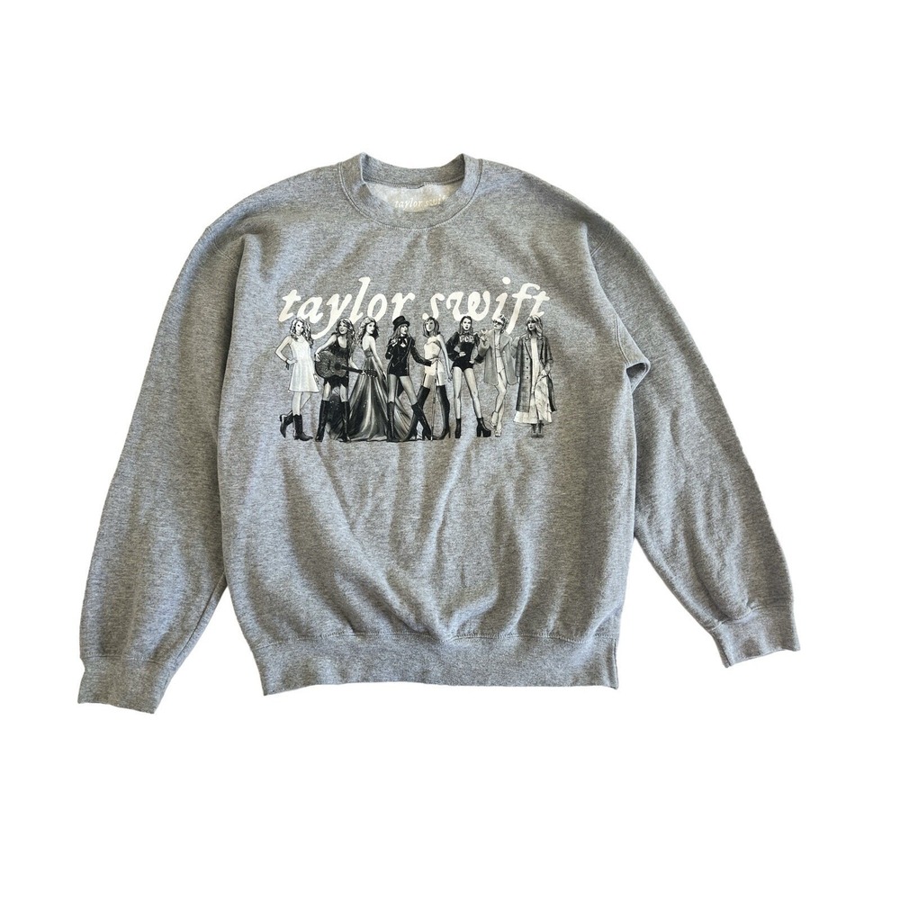 Taylor Swift Eras Tour Graphic Sweatshirt Grey Women's Size‎ Medium